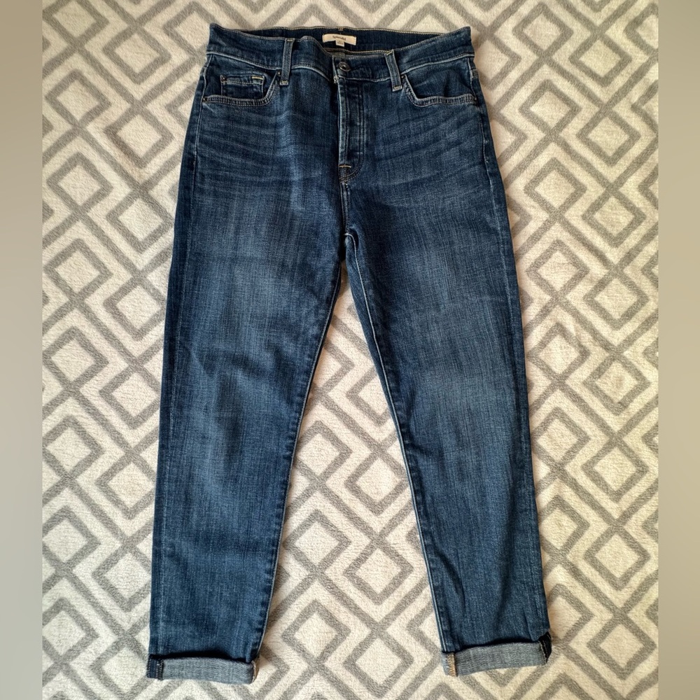 Splendid Mid-rise Crop Button Fly Blue Jeans 27